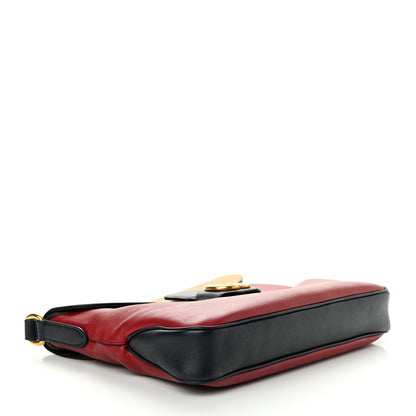 Gucci New Sakai Calfskin Lux Tri-Color Medium Dahlia Messenger Shoulder Bag New Cherry Red Sun Oil Blue 4 of 12