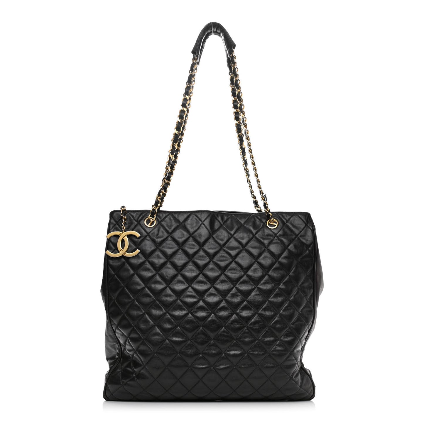 Lambskin Quilted Tote Black
