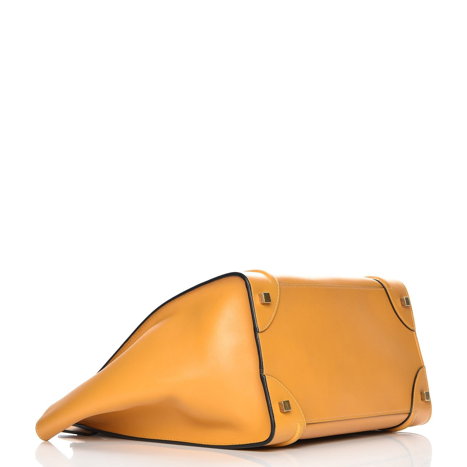 Celine Satin Calfskin Mini Bi-Color Luggage Amber 4 of 8