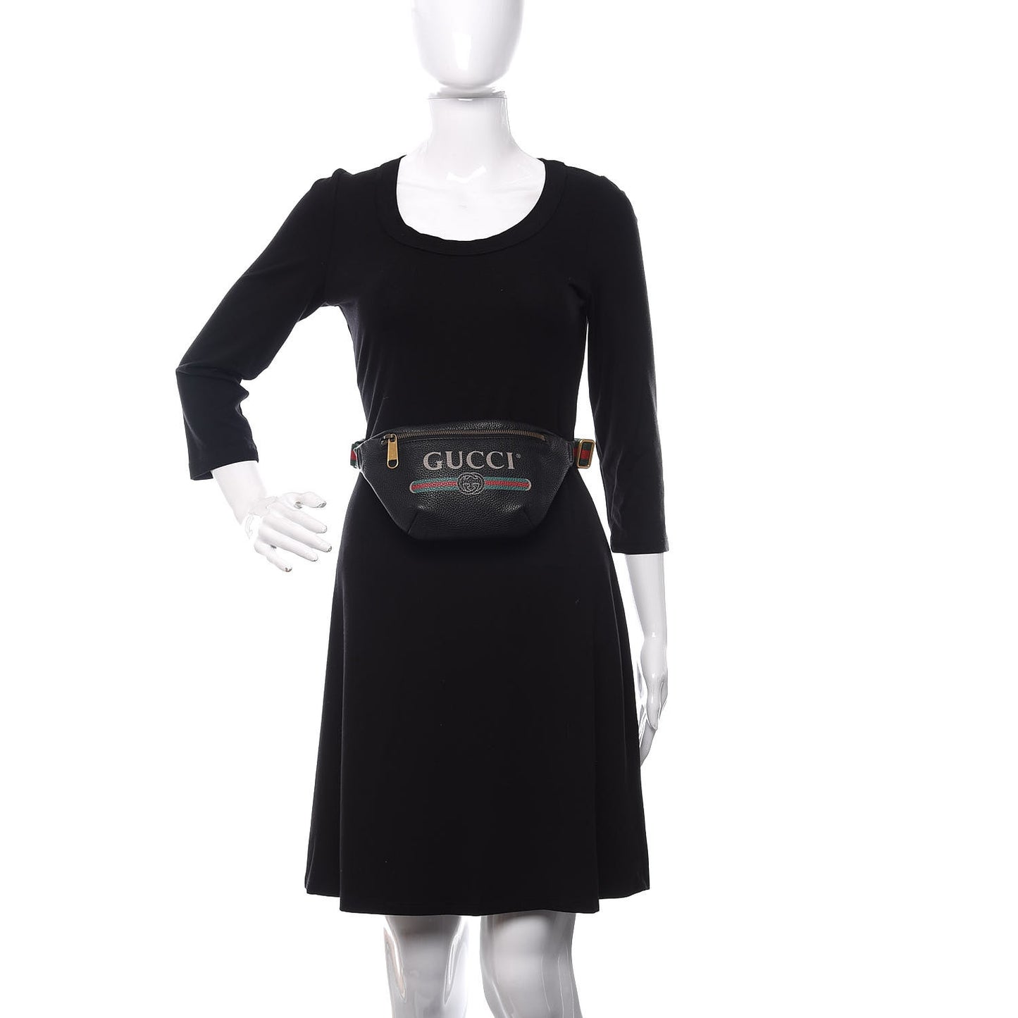 Grained Calfskin Small Logo Belt Bag Black