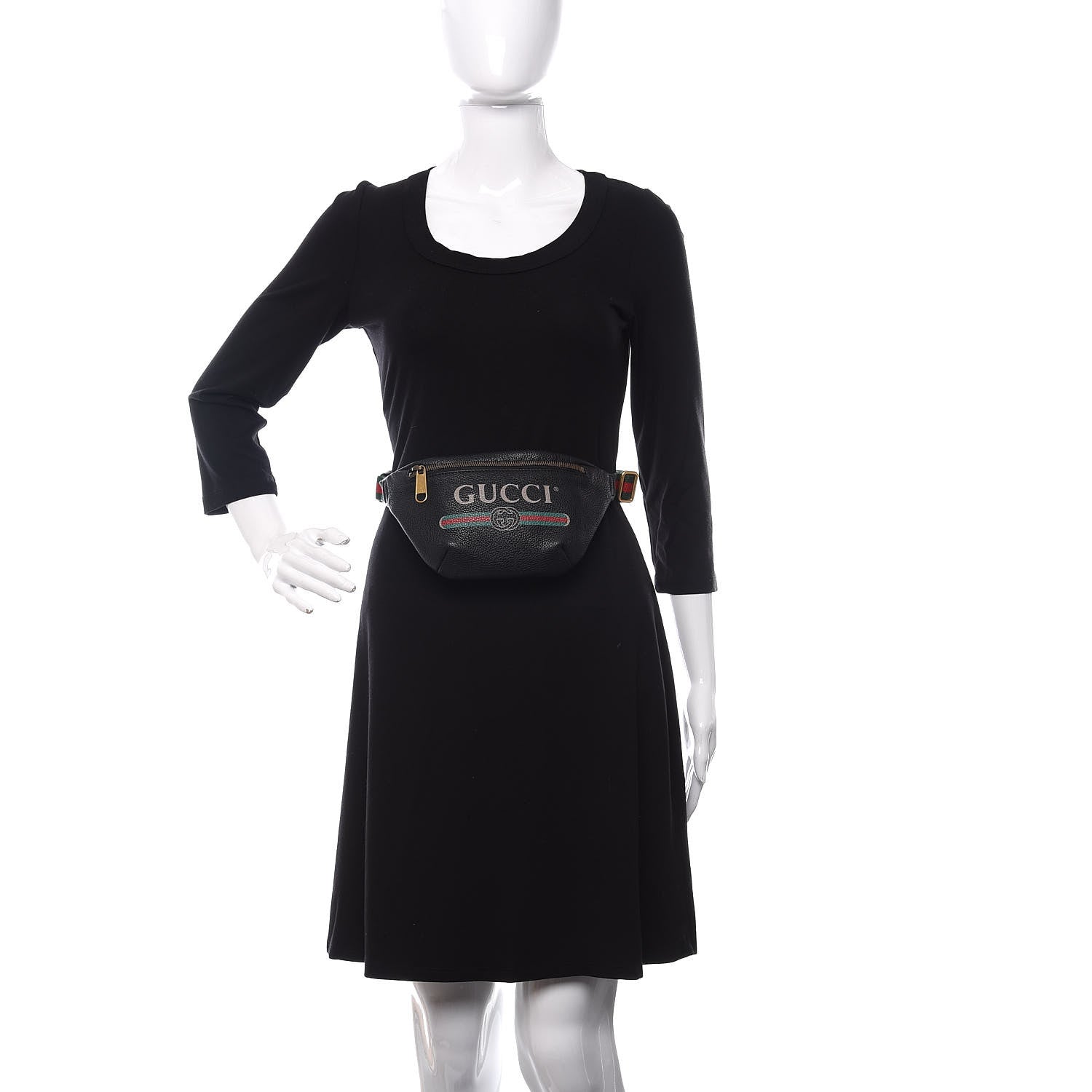 Gucci Grained Calfskin Small Logo Belt Bag Black 2 of 10