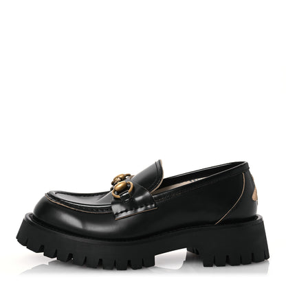 Gucci Cordovan Lux Womens Harald Horsebit 25mm Platform Loafers 35.5 Black 1 of 12