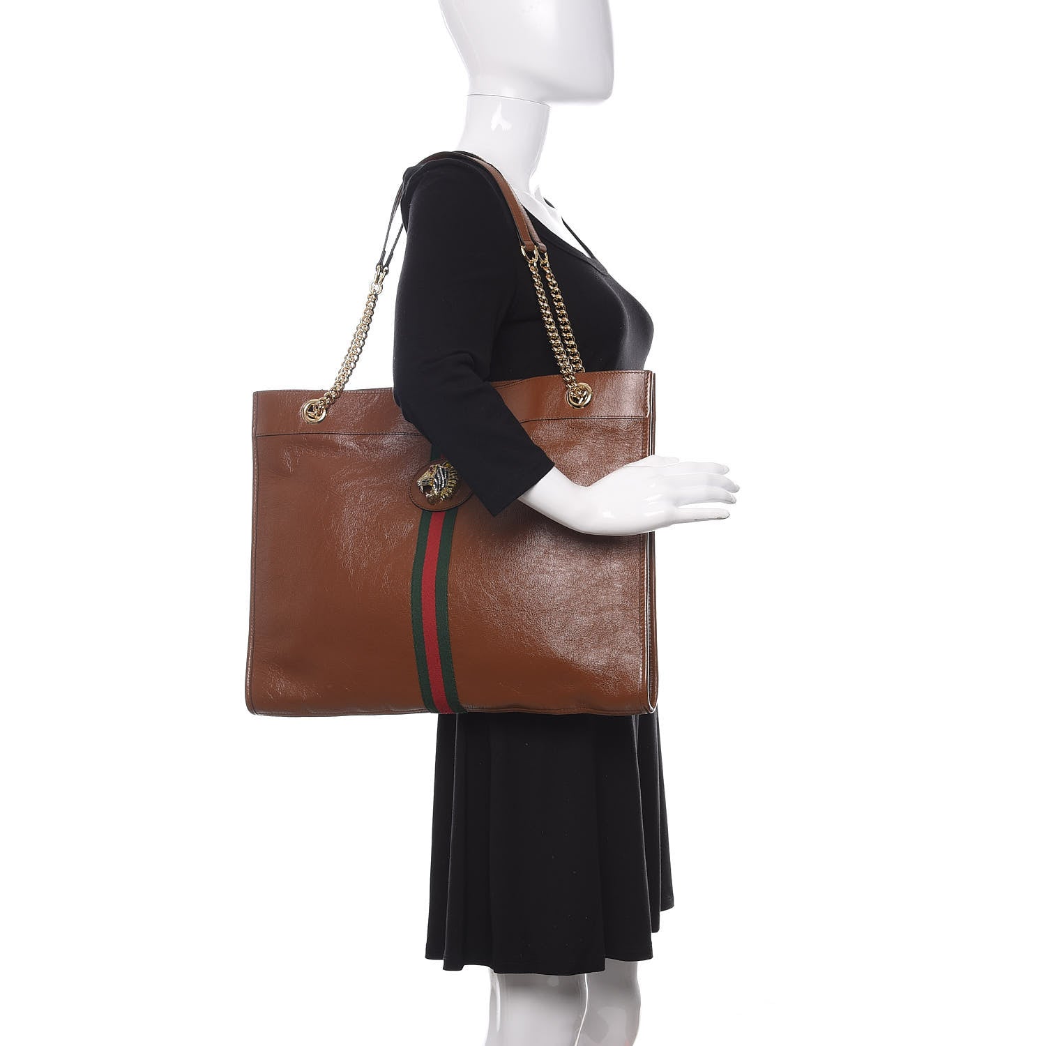 Gucci Calfskin Large Rajah Chain Tote Cuir 2 of 11