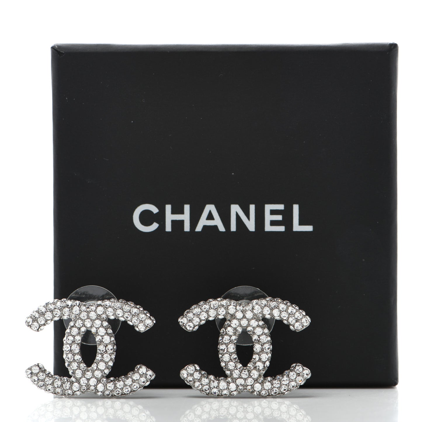 Crystal CC Earrings Silver