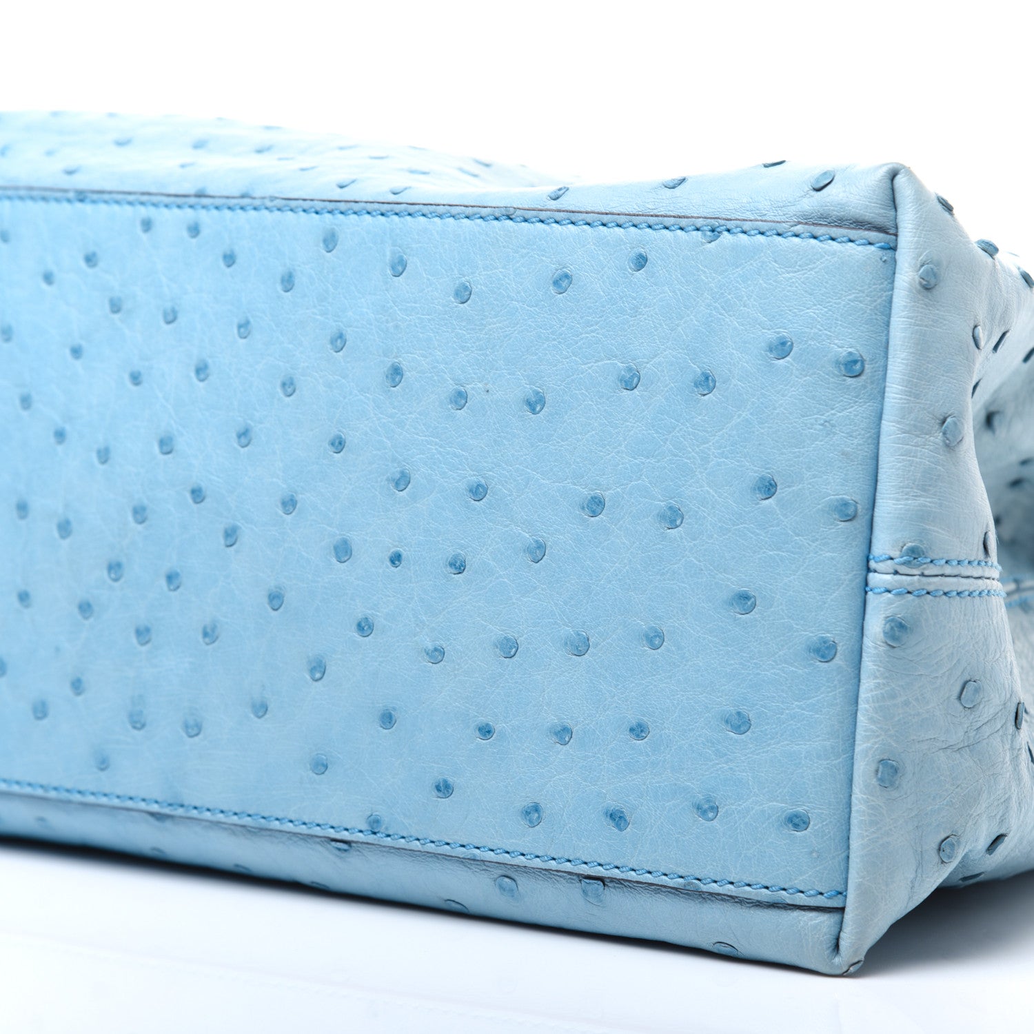 Gucci Ostrich Medium Soho Chain Shoulder Bag Light Blue 7 of 17
