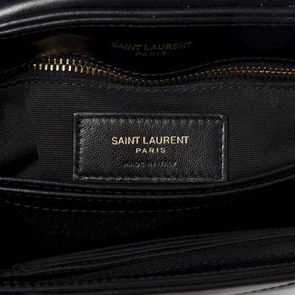 Saint Laurent Calfskin Y Quilted Monogram Toy Loulou Crossbody Bag Black 5 of 9