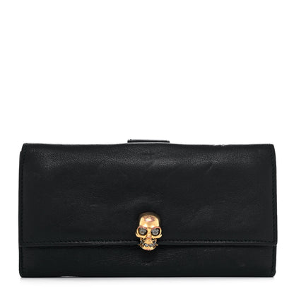 Alexander McQueen Calfskin Skull Continental Wallet Black 1 of 30