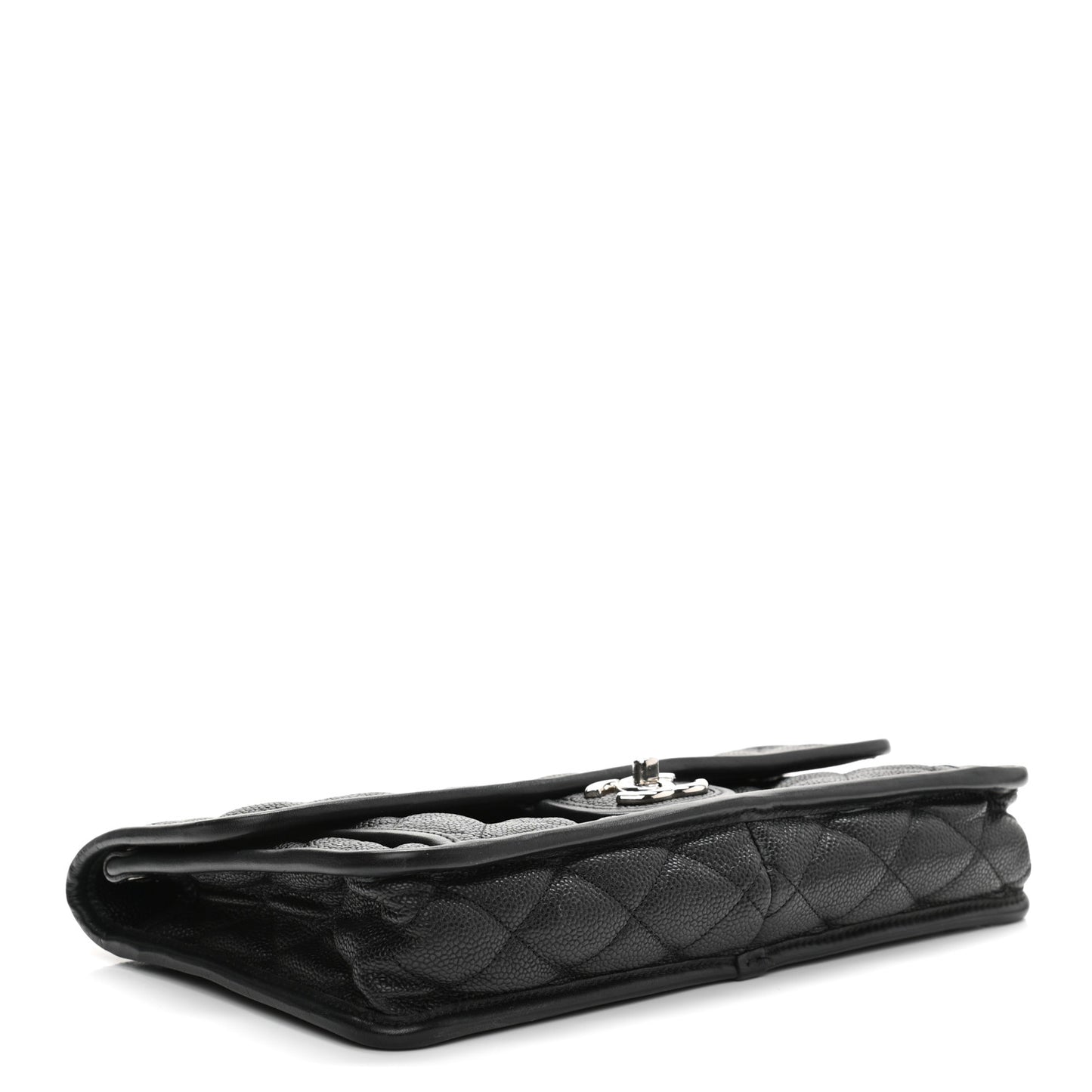 Caviar Quilted Medium French Riviera Flap Black