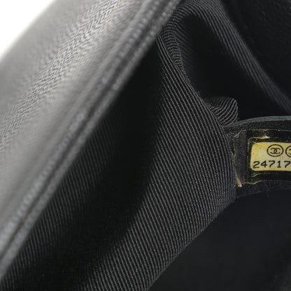Chanel Caviar Chevron Quilted Medium Boy Flap Black 7 of 12