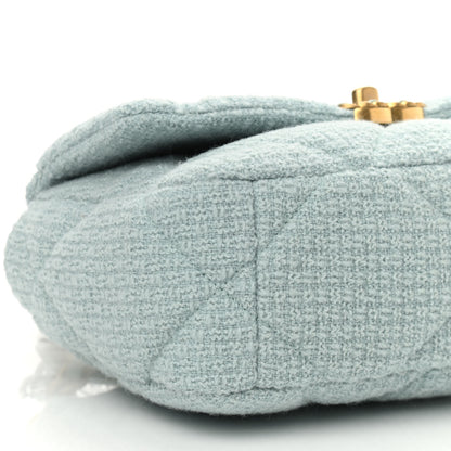 Chanel Tweed Mixed Fibers Quilted Medium Chanel 19 Flap Light Green 9 of 10