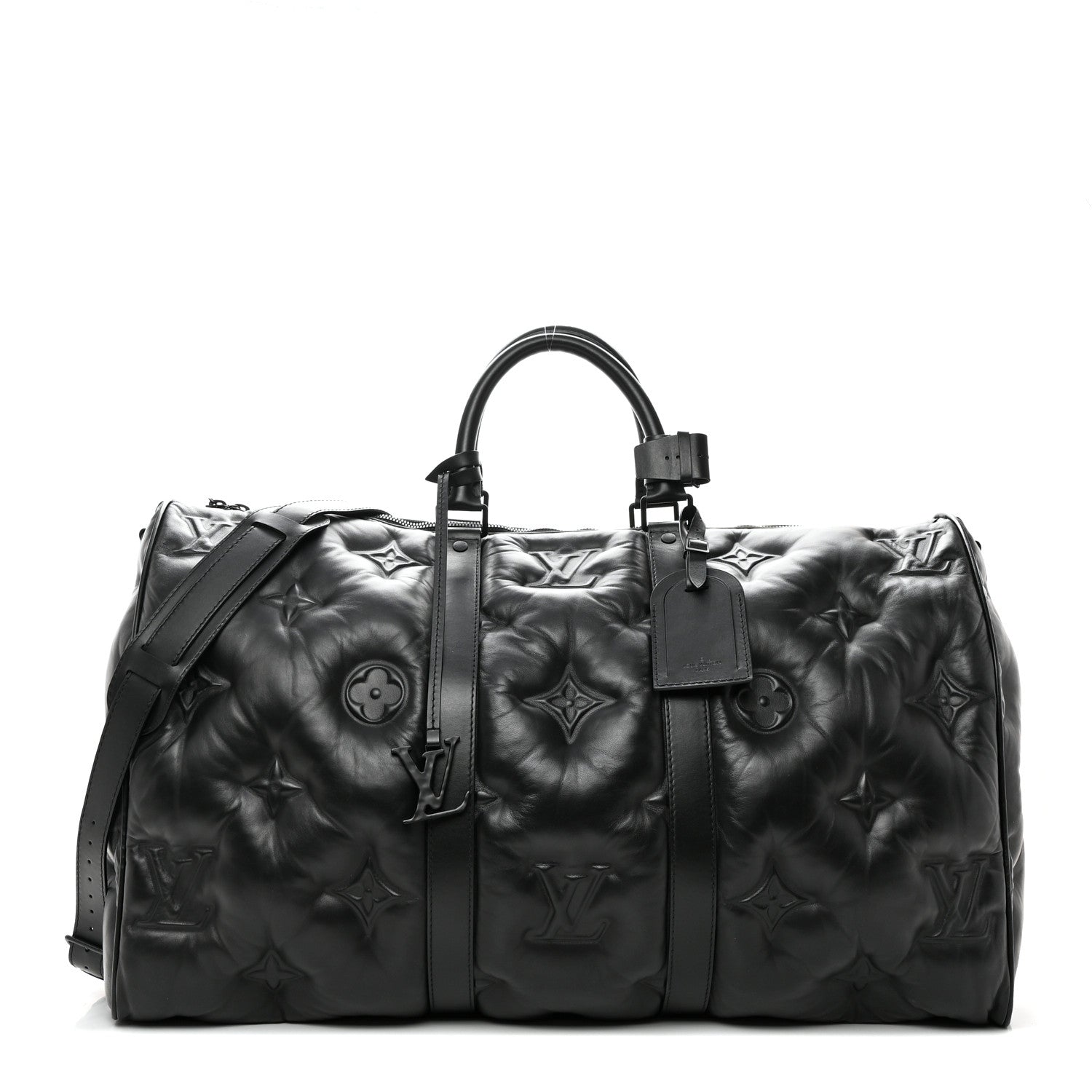 Louis Vuitton Lambskin Monogram Keepall Puffer XL Bandouliere 75 Black 1 of 11