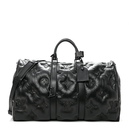 Louis Vuitton Lambskin Monogram Keepall Puffer XL Bandouliere 75 Black 1 of 11