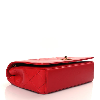 Chanel Sheepskin Quilted Medium Vintage Mademoiselle Flap Red 4 of 11