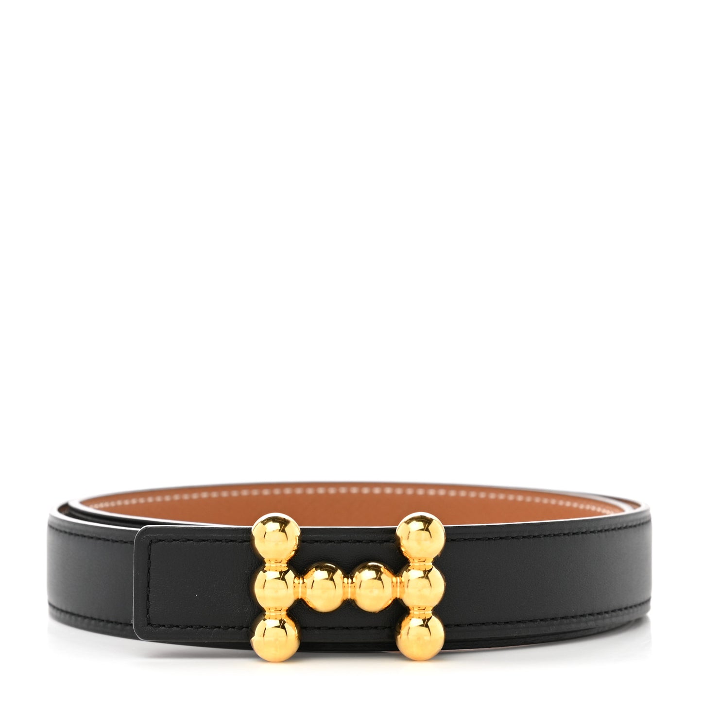Swift Epsom 24mm Bubbles H Belt 75 Black Gold