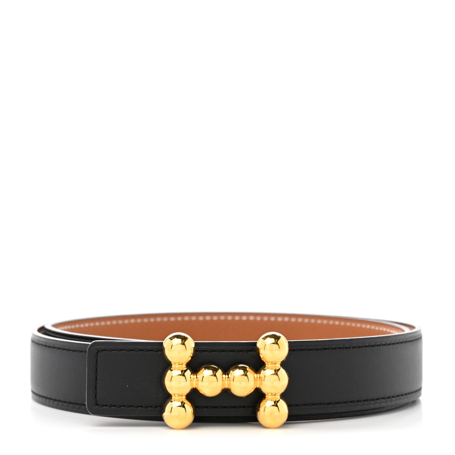Hermes Swift Epsom 24mm Bubbles H Belt 75 Black Gold 1 of 9
