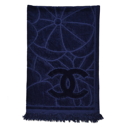 Chanel Terry Cotton CC Beach Tote Towel Set Blue 10 of 16