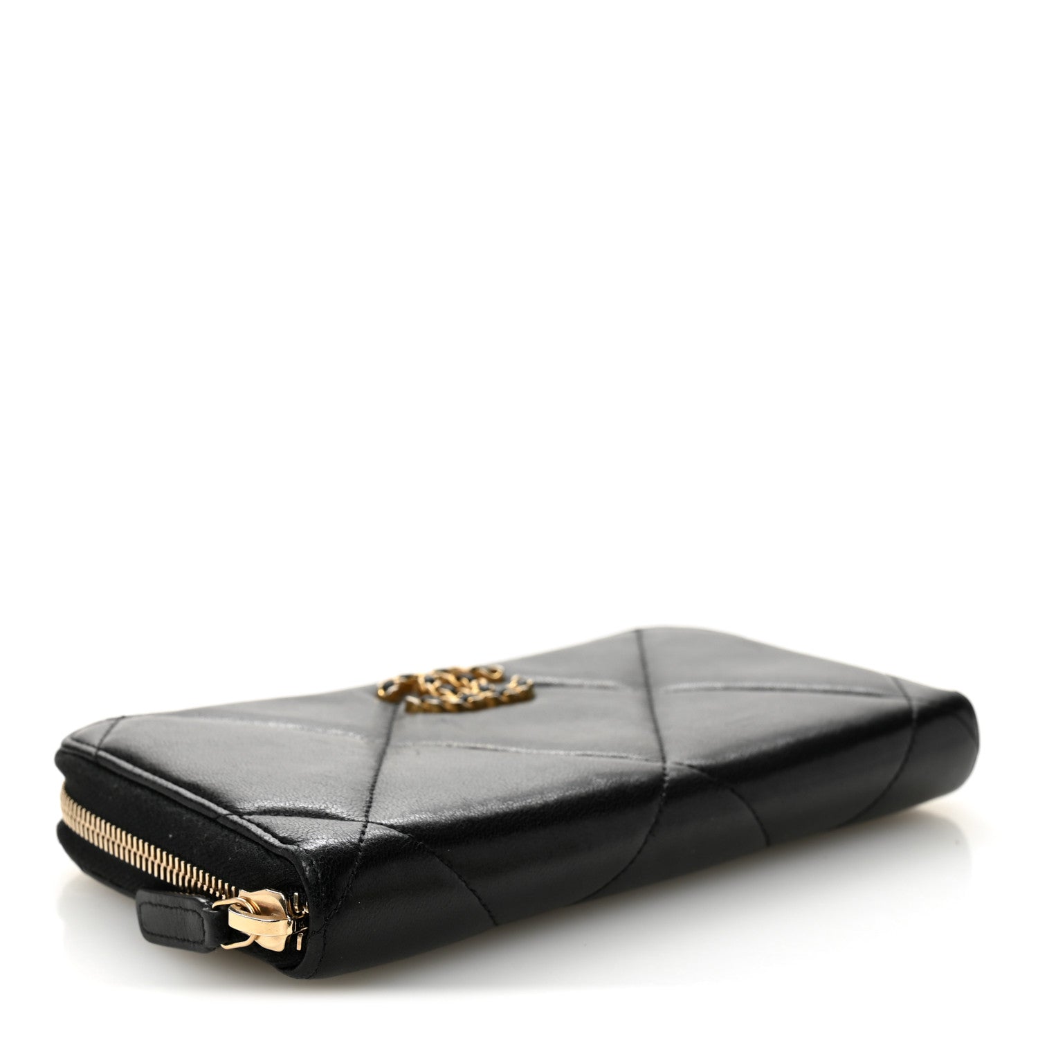Chanel Lambskin Quilted 19 Long Zipped Around Wallet Black 4 of 10