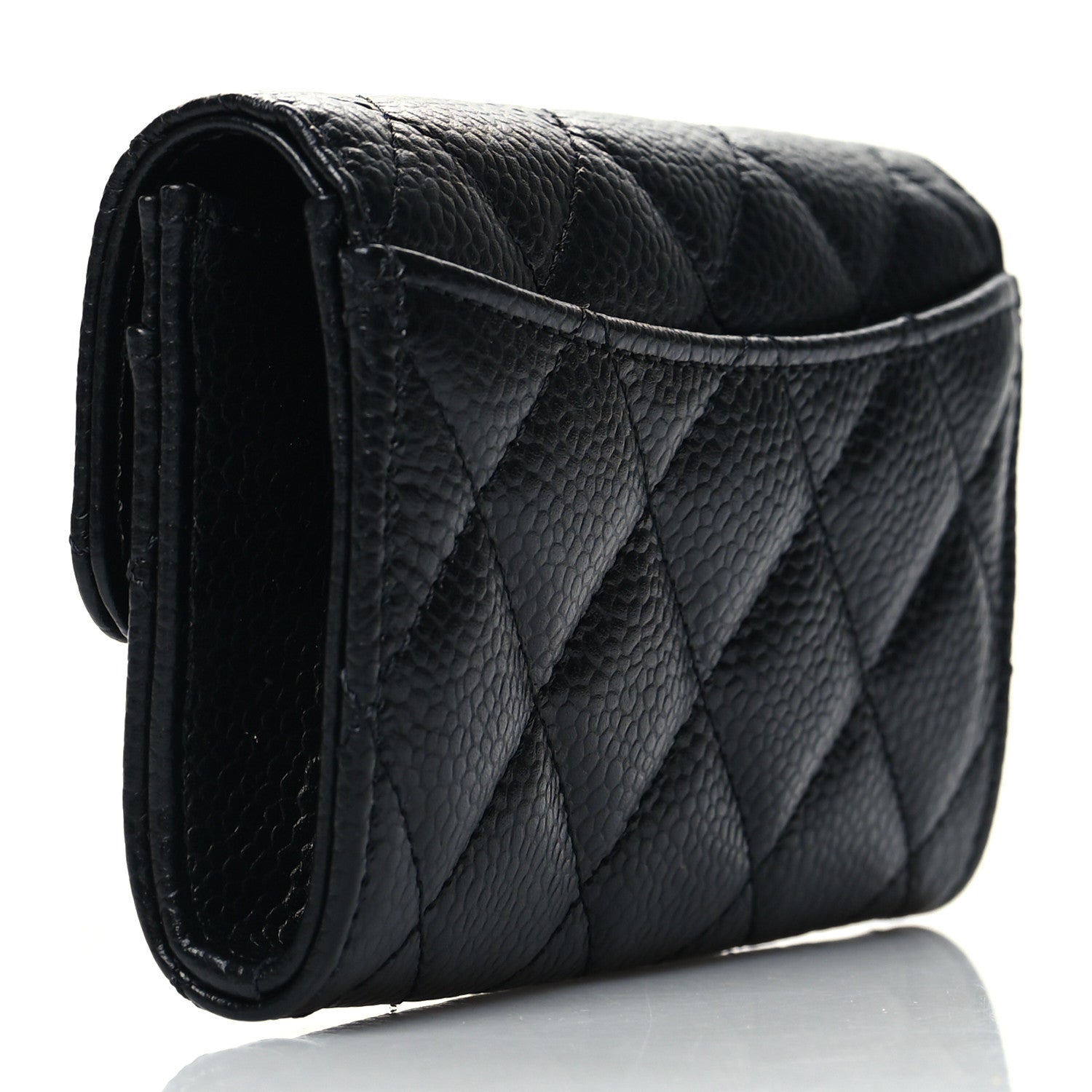 Chanel Caviar Quilted Flap Card Holder Wallet Black 3 of 9