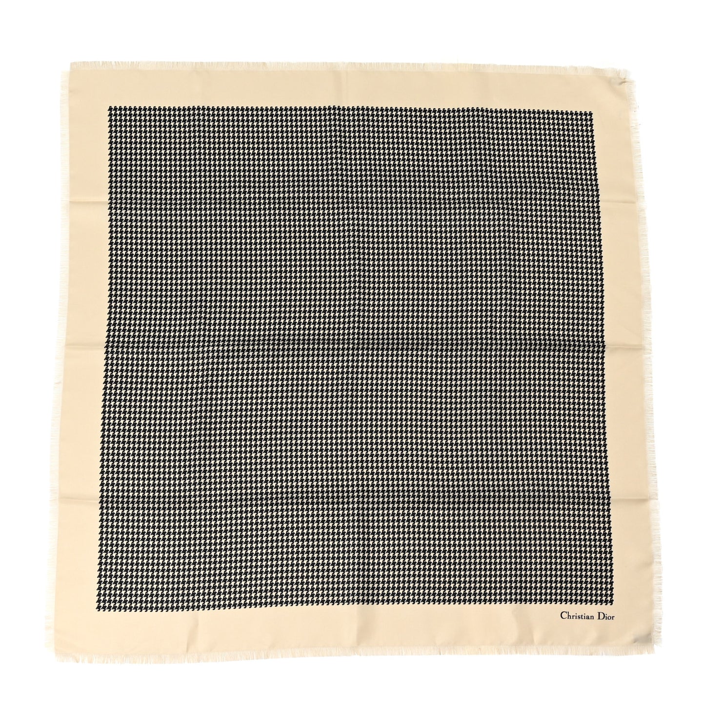Silk Montaigne 90 Scarf Beige Black