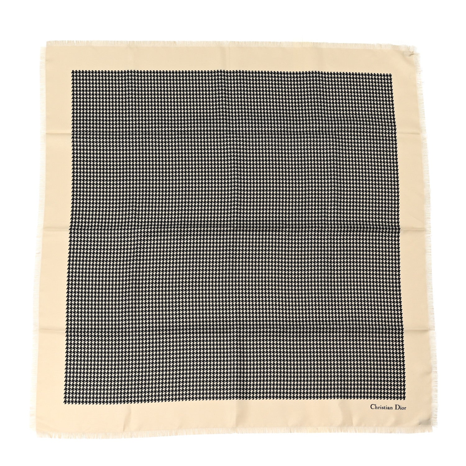 Christian Dior Silk Montaigne 90 Scarf Beige Black 1 of 4