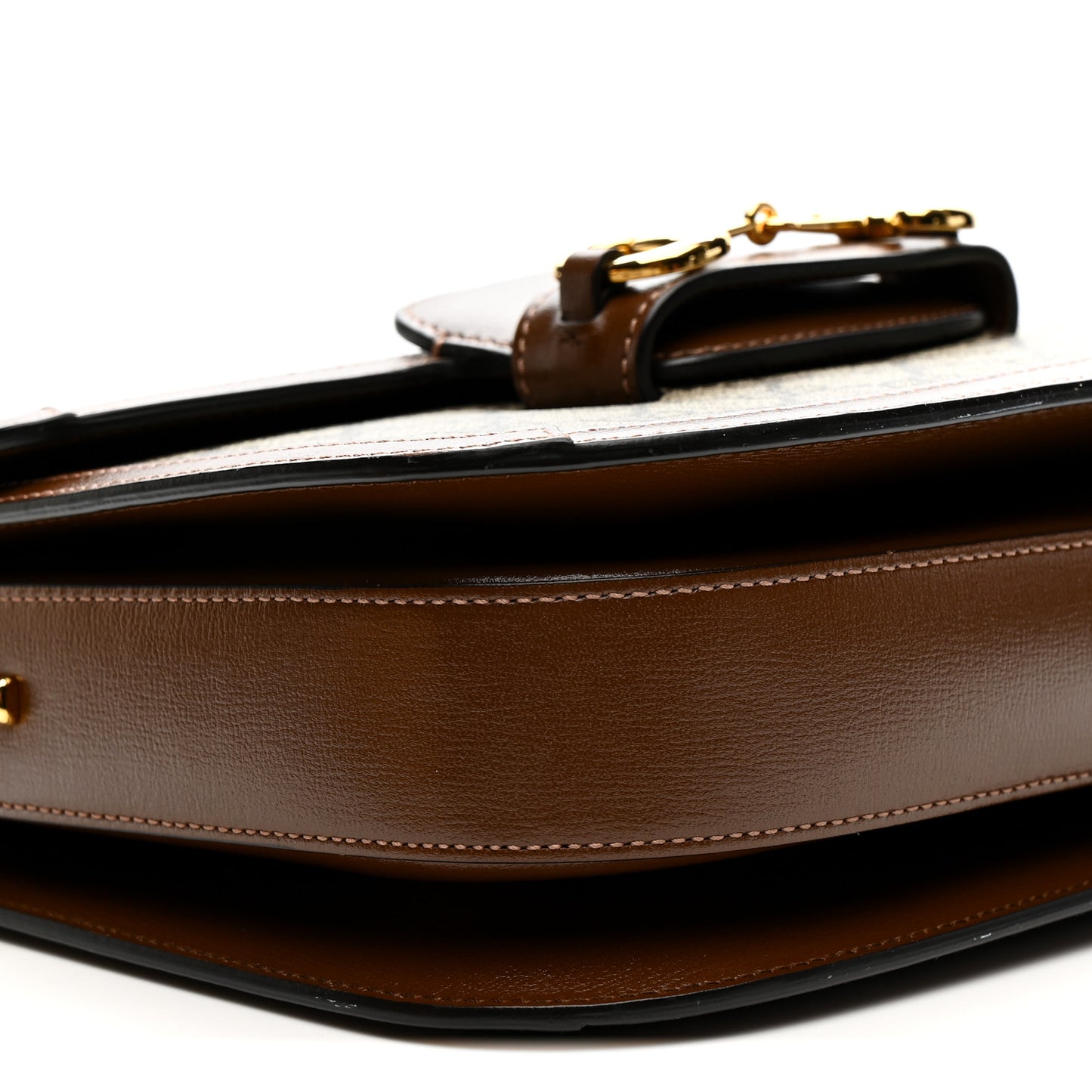 GG Supreme Monogram Horsebit 1955 Shoulder Bag Beige Brown Sugar