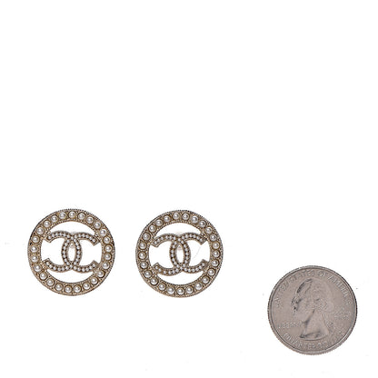 Chanel Pearl CC Round Earrings Gold 2 of 8