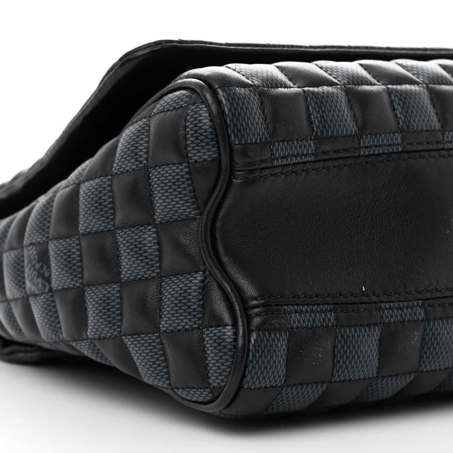 Louis Vuitton Calfskin Quilted Damier Twist MM Black Anthracite 8 of 9
