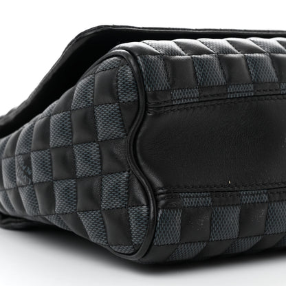 Louis Vuitton Calfskin Quilted Damier Twist MM Black Anthracite 8 of 9