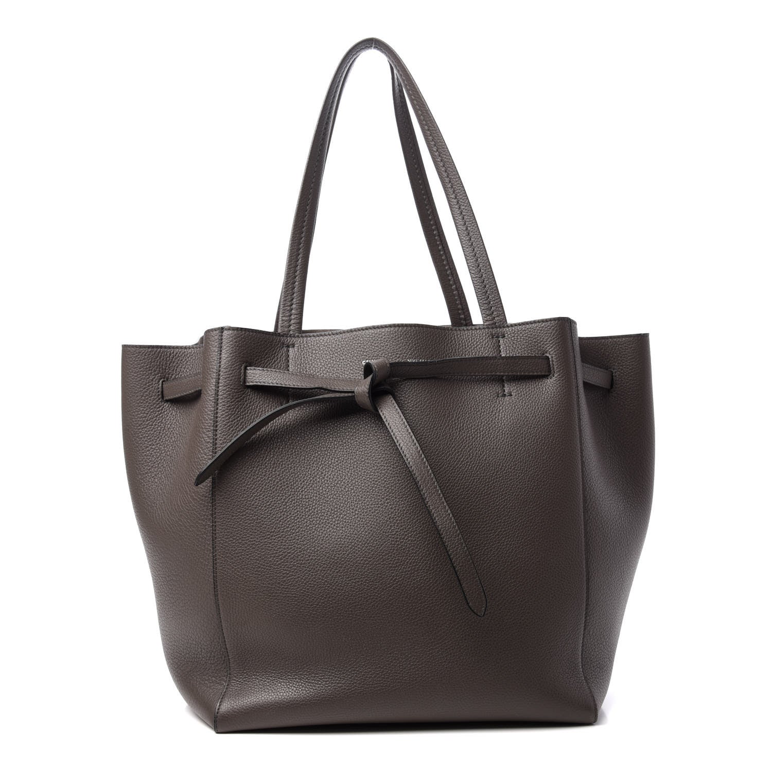 Celine Soft Grained Calfskin Small Belt Cabas Phantom Brown 1 of 10