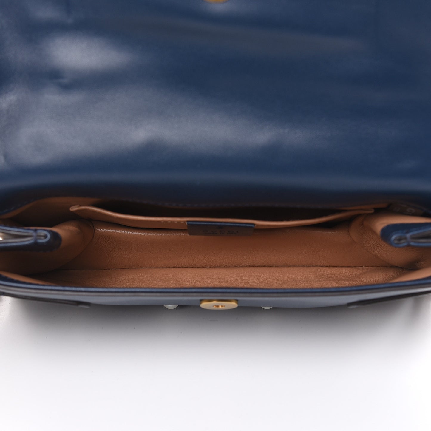Nappa Pearl Studded Mini Queen Margaret Broadway Shoulder Bag Blue Agata