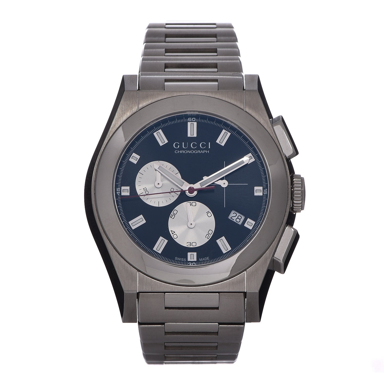 Gucci Stainless Steel 40mm Pantheon Chronograph Quartz Watch Black 1 of 11