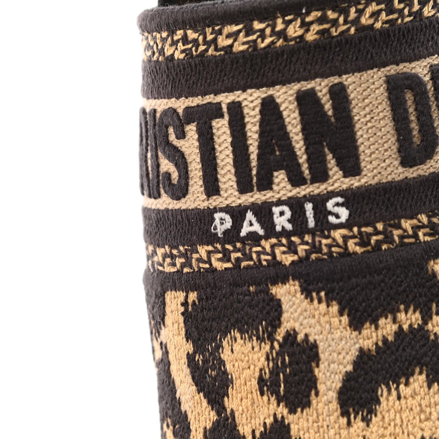 Cotton Embroidered Leopard Print Granville Espadrille 38 Natural