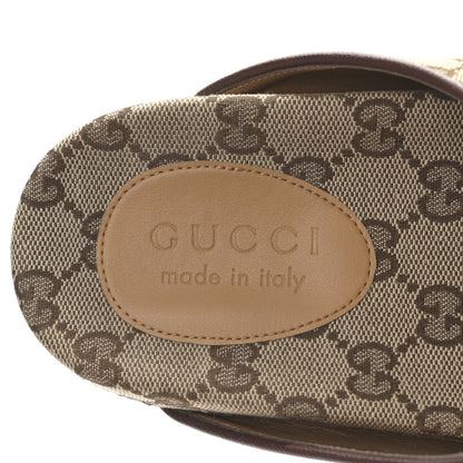 Gucci GG Monogram Lavaredo Eco Fabric Mens Slide Sandals With Straps 6 Beige Ebony Light Brown 7 of 9