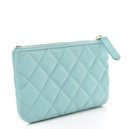 Chanel Caviar Quilted Small Cosmetic Case Light Blue 3 of 9