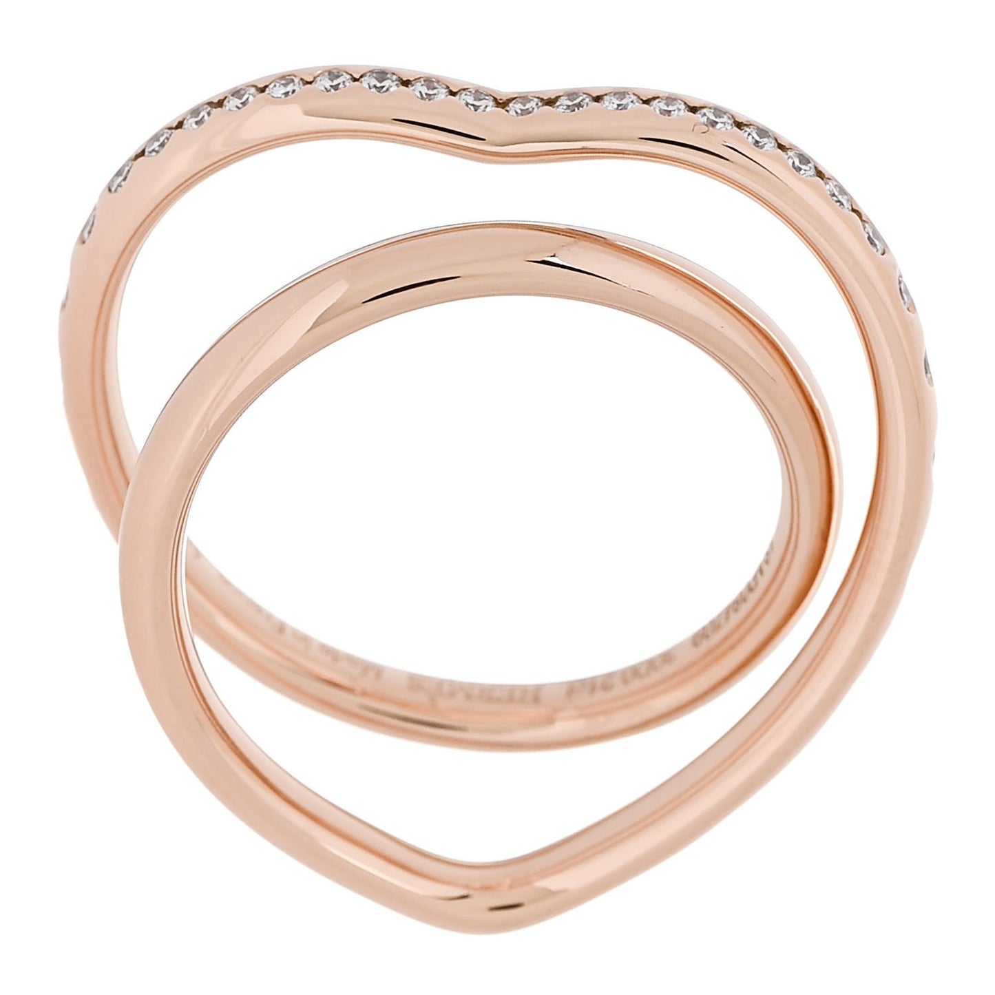 18K Rose Gold Diamond Vertige Coeur Ring 54 7
