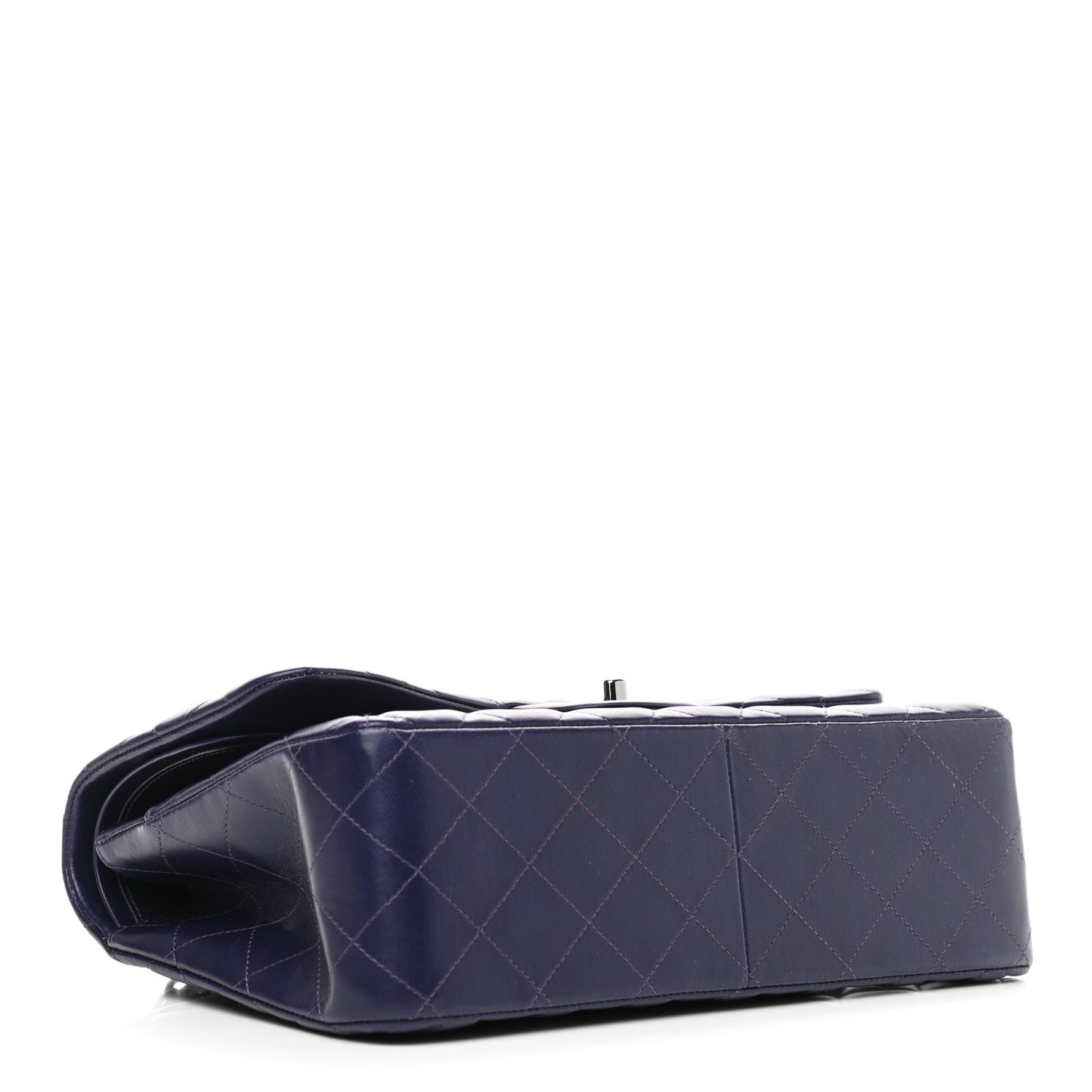 Lambskin Quilted Jumbo Double Flap Purple