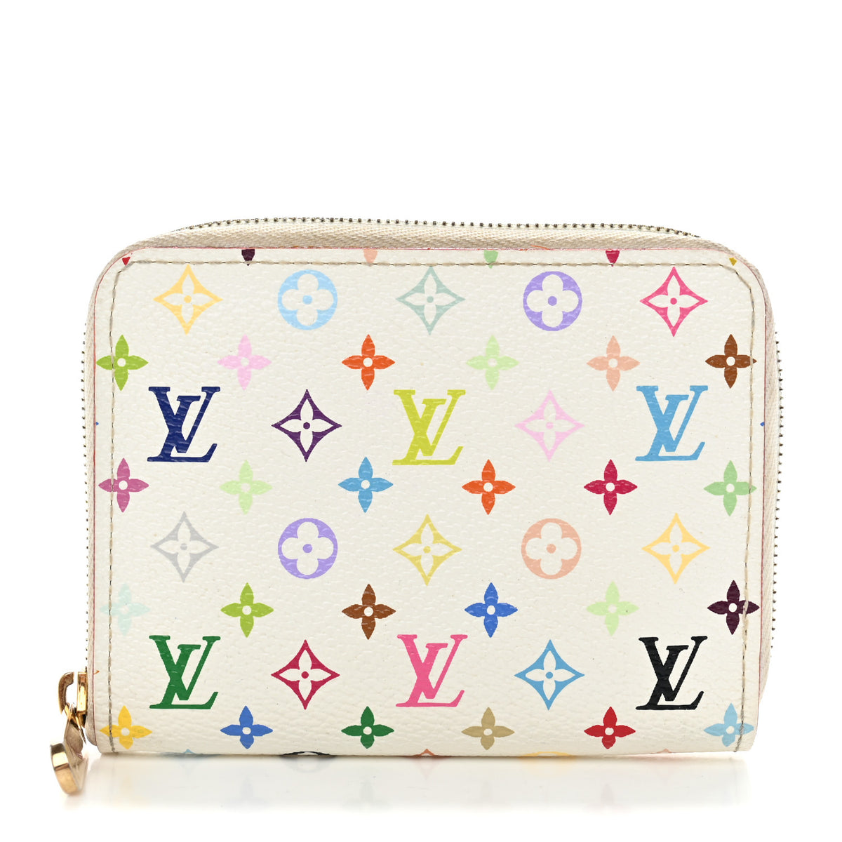 Monogram Multicolor Zippy Coin Purse Wallet White Litchi