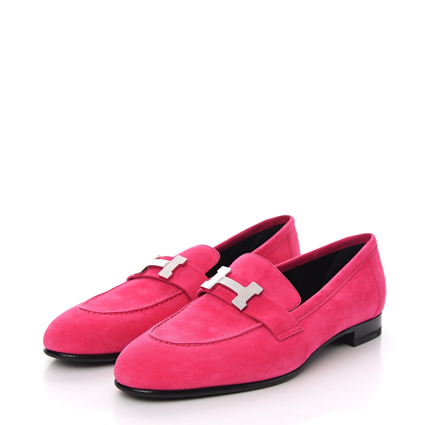 Suede Goatskin Paris Loafers 37.5 Rose Fuchsia