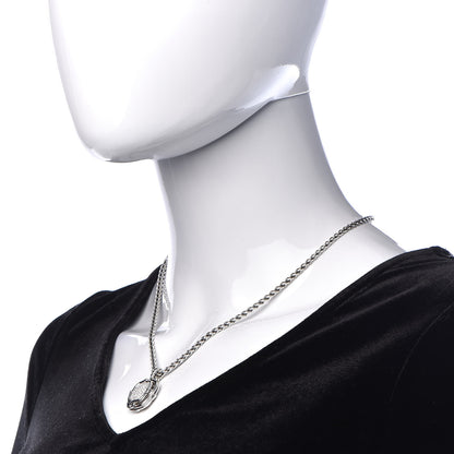 David Yurman Sterling Silver Diamond 16mm Labyrinth Pendant Necklace 2 of 8
