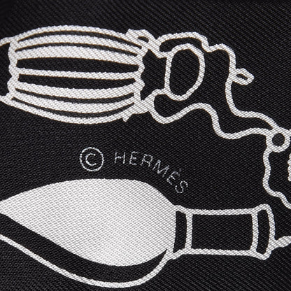 Hermes Silk Les Flacons Bandana Twilly Prune Noir Blanc 4 of 5
