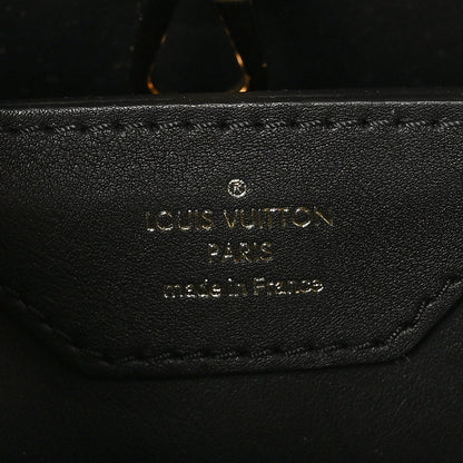 Louis Vuitton Raffia Calfskin Capucines MM Black Ecru 7 of 10
