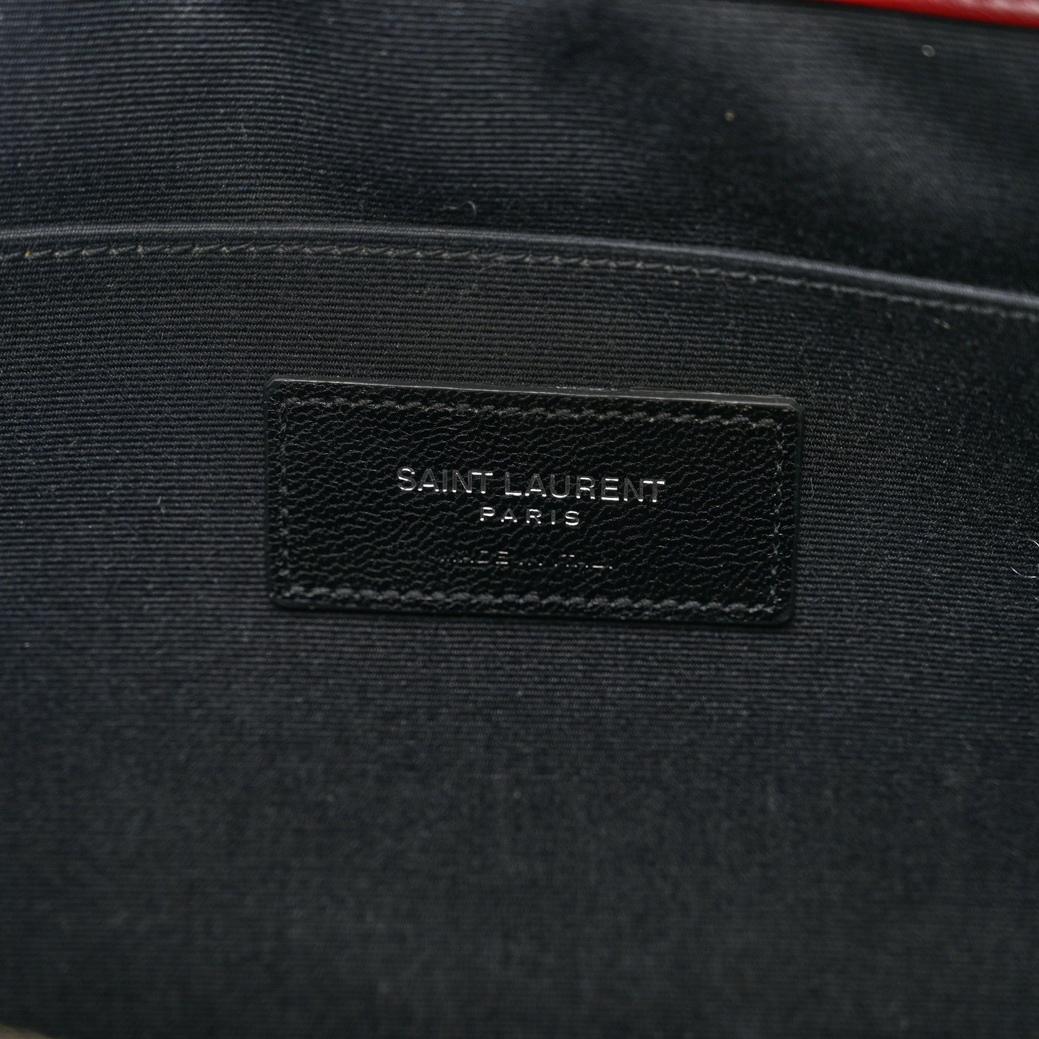 Saint Laurent Calfskin Matelasse Chevron Monogram Document Holder Rouge Legion 6 of 9