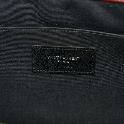 Saint Laurent Calfskin Matelasse Chevron Monogram Document Holder Rouge Legion 6 of 9