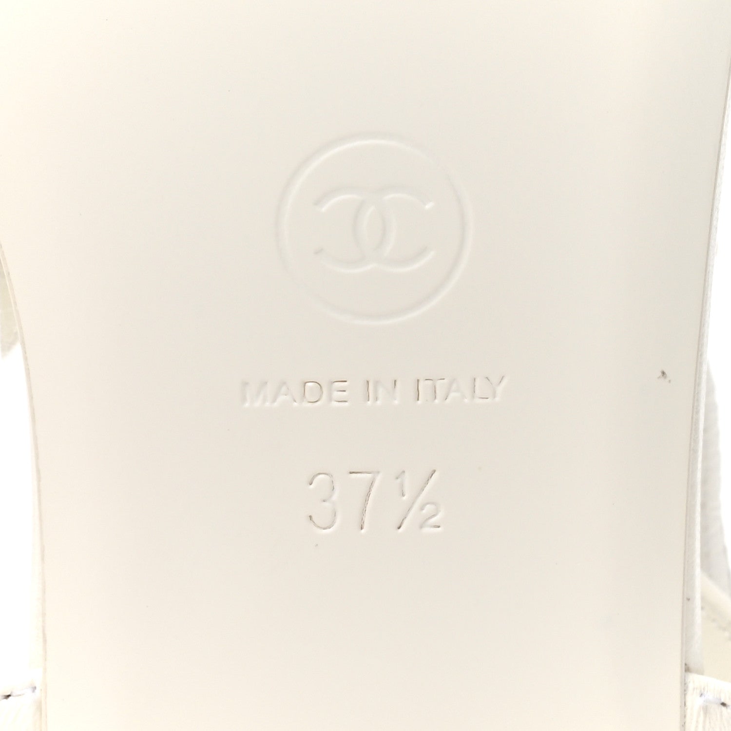 Chanel Lambskin CC Thong Sandals 37.5 White 7 of 10