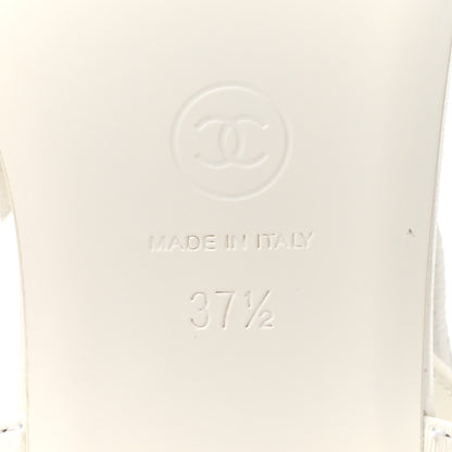 Chanel Lambskin CC Thong Sandals 37.5 White 7 of 10