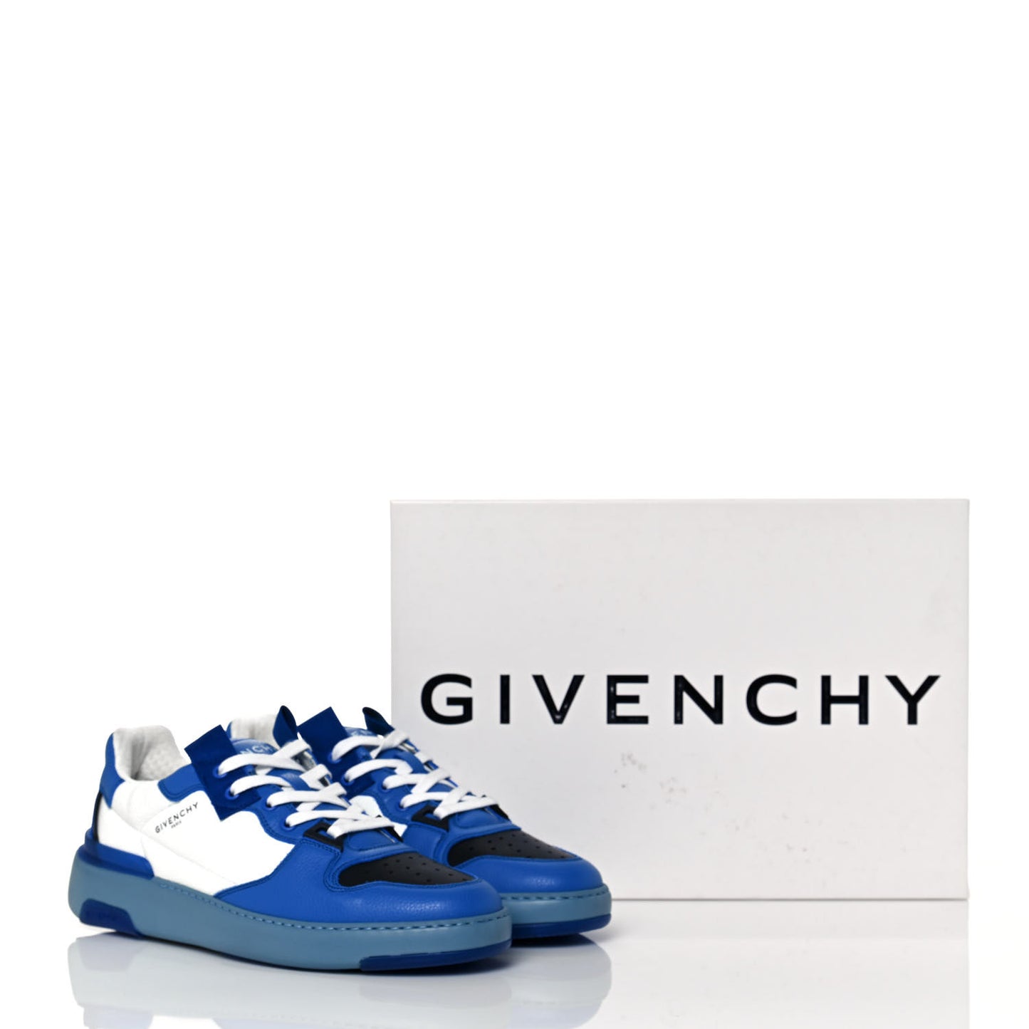 Calfskin Wing Low Top Sneakers 41.5 Blue