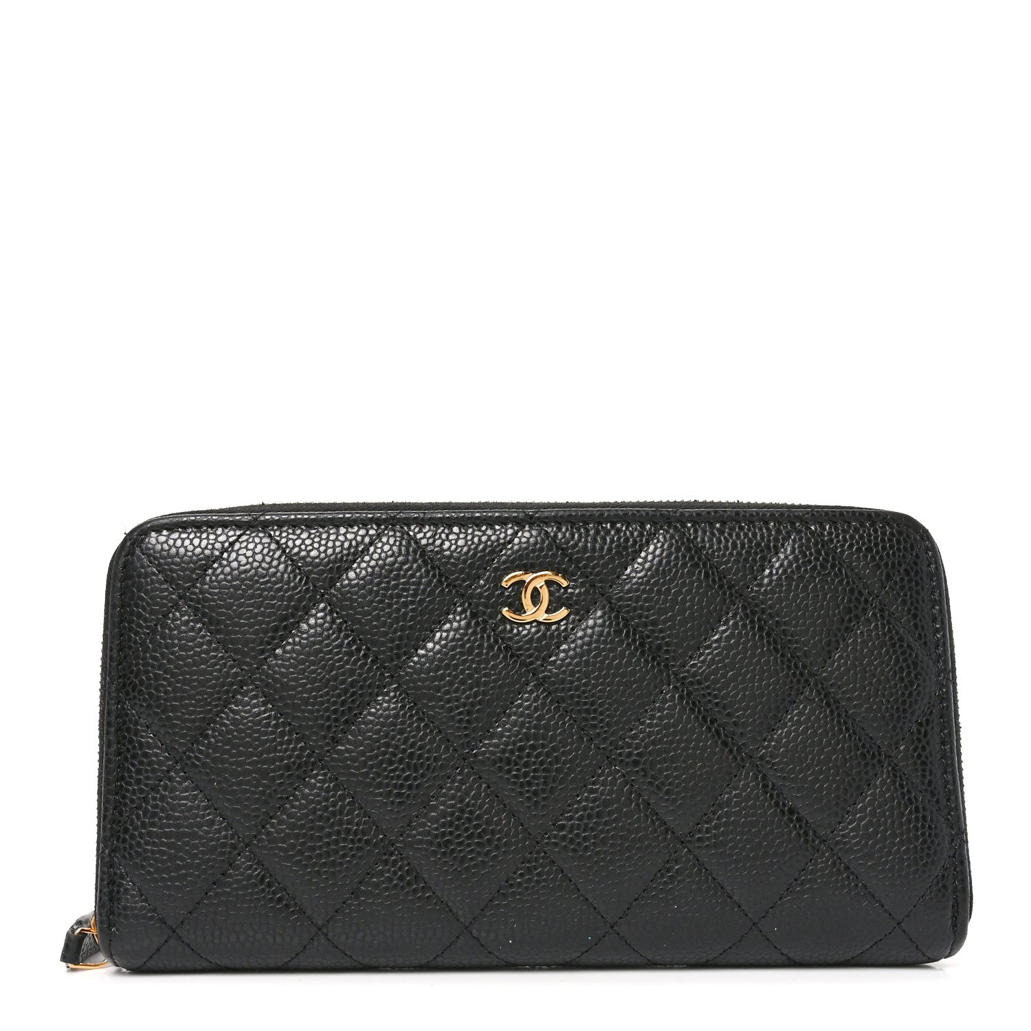 Chanel Caviar Quilted Large Gusset Zip Around Wallet Black 1 of 9