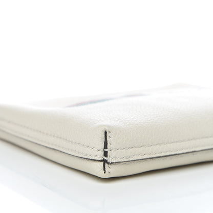 Gucci Pebbled Calfskin Medium Logo Portfolio Clutch White 5 of 9