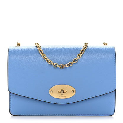Mulberry Cross Grain Calfskin Small Darley Porcelain Blue 1 of 14