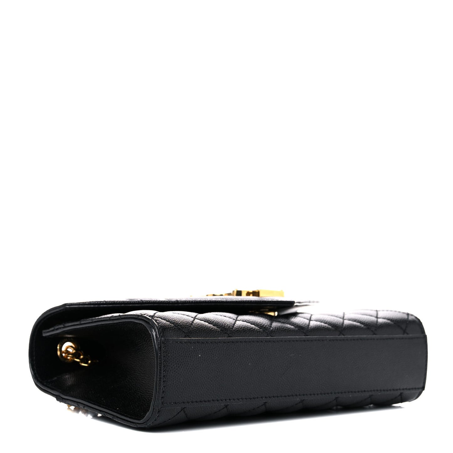 Grain De Poudre Textured Mixed Matelasse Triquilt Small Monogram Satchel Black